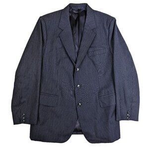 VINTAGE MEN'S BLUE PINSTRIPE SPORT COAT BLAZER JACKET - SIZE 40R